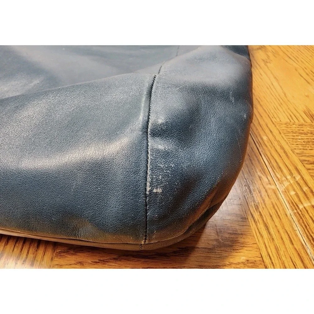 Coach 14769 Kristin Slouch Hobo Shoulder Bag Teal Blue Leather Large